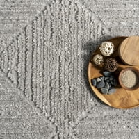nuLOOM Kerry teksturirani geometrijski tepih sa resicama, 4 '6', svijetlo siva