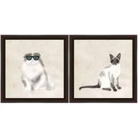 Cool mačke uokvirena Umjetnost, Set od 2 komada