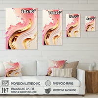 Designart Bold Pink i Gold Flow Art III Canvas Wall Art