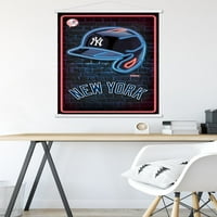 New York Yankees-Neonski zidni Poster sa magnetnim okvirom, 22.375 34