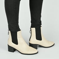 Kolekcija Journee Womens Nigella Tru Comfort Foam Nazad Heel Zip Stacked Heel Booties