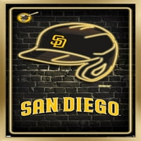 San Diego Padres - Neonska kaciga zidni poster, 14.725 22.375 Uramljeno