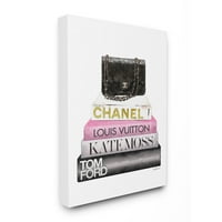 Stupell Industries modni dizajner torbica knjižica Pink Crna akvarelna platnena zidna Umjetnost Amande Greenwood