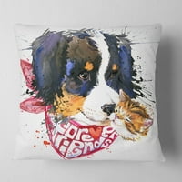 Designart prijatelji pasa i mačaka zauvijek - jastuk za bacanje životinja-18x18