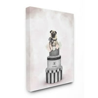 Stupell Industries Moda Bo Stack pas Pink slika za kućne ljubimce platno zid Art Od Ziwei Li