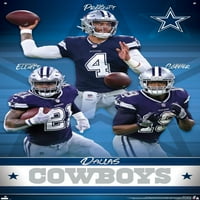 Dallas Cowboys-zidni Poster trojki sa klinovima, 22.375 34