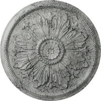 Ekena Millwork 5 8 od 1 2 P Kaya plafon medaljon, Ručno obojene Ultra čisto bijele pucketanje