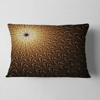 Designart tamno narandžasti fraktalni uzorak cvijeta - apstraktni jastuk za bacanje - 12x20