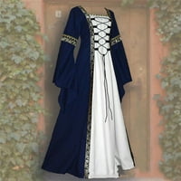 Ženska srednjovjekovna haljina Renesanse kostim labavi dugi rukav duljine duljine haljine preko haljine žene