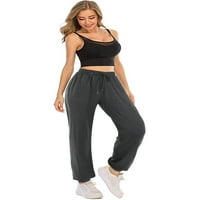 Ženske trenirke za jogu labave vježbe Joggers hlače udobne Lounge hlače sa vezicama s džepovima