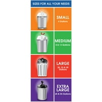 Velike vrijednosti srednje kuhinjske kese za smeće, napravljene od 10% recikliranih materijala nakon potrošača,