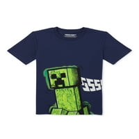 Grafička Majica Sa Kratkim Rukavima Za Minecraft Dječake, Veličine 4-18