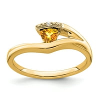 Primal Gold Karat žuto zlato citrin i dijamantski prsten