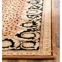 Napulj Karenza orijentalna vuna tepih, crno zlato, 4 '4 'okruglo
