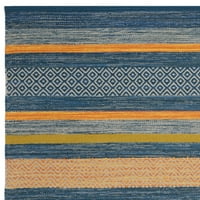 MONTAUK MAISY Striped Mekane pletene pamučne prostirke pamuka, plava narandžasta, 4 '6'