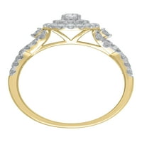 Carat T. W. Brilliance Fine Nakit ovalno rezani dijamantski zaručnički prsten od 10kt žutog zlata, Veličina
